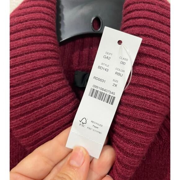 J. Crew Turtleneck Sweater Plus Size 2X Alpaca Merino Wool Blend Red - Picture 6 of 6